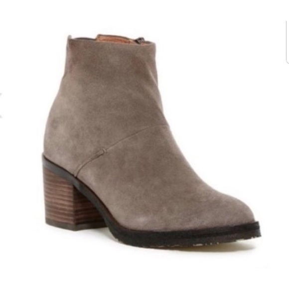 Genuine Suede Zip Ankle Bootie, Cement Gray - Picture 2 of 12
